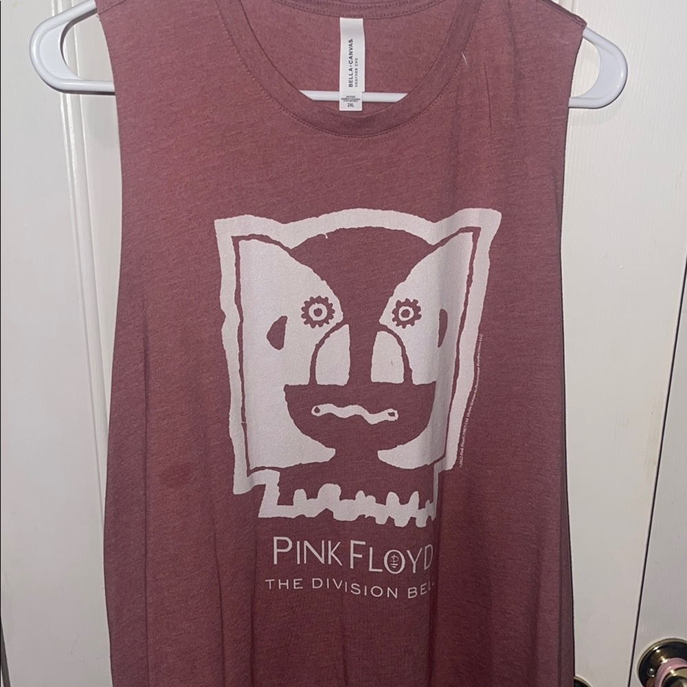 Pink Floyd Graphic Muscle Tee Pink Vintage Band Sleeveless Rock Concert Top